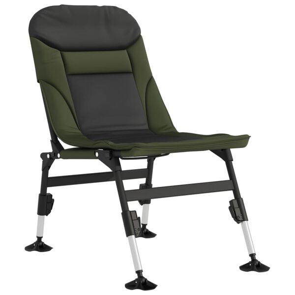 vidaXL Chaise de p&ecirc;che avec pieds &agrave; boue r&eacute;glables pliable vert