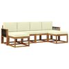 vidaXL Ensemble de canap&eacute;s d'ext&eacute;rieur 6 pc Naturel et Cr&egrave;me Polyester