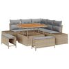 vidaXL Ensemble de canap&eacute; de jardin 8 pc Beige polyrotin