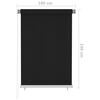 vidaXL Store roulant d'extérieur 100x140 cm Noir