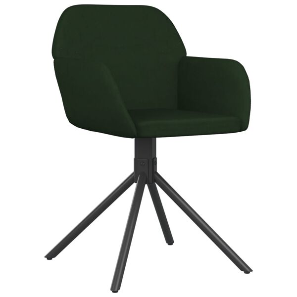 vidaXL Chaises pivotantes à manger lot de 2 Vert foncé Velours