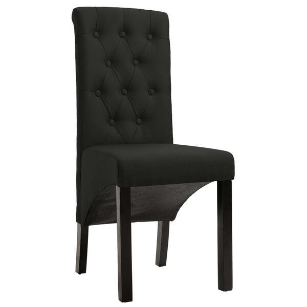 vidaXL Chaises &agrave; manger lot de 6 noir tissu