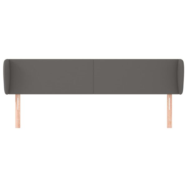 vidaXL T&ecirc;te de lit avec oreilles Gris 203x23x78/88 cm Similicuir