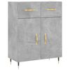 vidaXL Buffet haut Gris b&eacute;ton 69,5x34x180 cm Bois d'ing&eacute;nierie