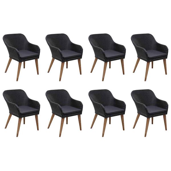 vidaXL Ensemble &agrave; manger de jardin 9 pcs Noir