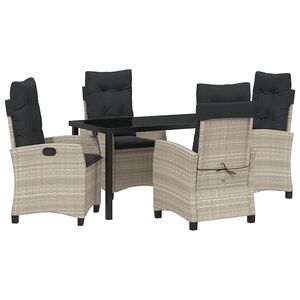 vidaXL Ensemble de salle &agrave; manger pour jardin 5 pcs Gris clair