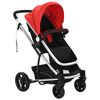 vidaXL Poussette/Landau B&eacute;b&eacute; 2-en-1 Aluminium Rouge et Noir