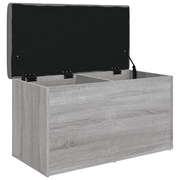 vidaXL Banc de rangement sonoma gris 82x42x45 cm Bois d'ing&eacute;nierie