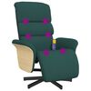 vidaXL Fauteuil inclinable de massage et repose-pieds vert fonc&eacute; tissu