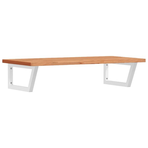 vidaXL &Eacute;tag&egrave;re de vasque murale acier et bois massif de h&ecirc;tre