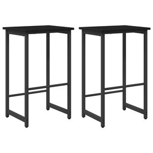 vidaXL Tabouret de bar 2 pc Ch&ecirc;ne noir 40 x 32 x 74 cm