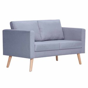 vidaXL Canap&eacute; &agrave; 2 places tissu gris clair