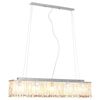 vidaXL Plafonnier avec perles de cristal Argent&eacute; 104 cm E14