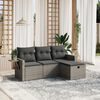 vidaXL Salon de jardin 4 pcs avec coussins gris r&eacute;sine tress&eacute;e
