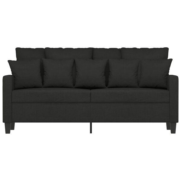 vidaXL Canap&eacute; &agrave; 2 places Noir 140 cm Tissu