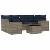 vidaXL Ensemble de canap&eacute; de jardin 7 pcs avec coussins gris r&eacute;sine tress&eacute;e