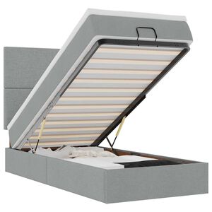 vidaXL Lit ottoman avec matelas et LED Gris clair 80x200cm tissu