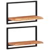 vidaXL Étagères murales 2 pcs 60x25x35 cm Bois d'acacia et acier