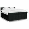 vidaXL Sommier &agrave; lattes de lit avec matelas Noir 200x200 cm Tissu