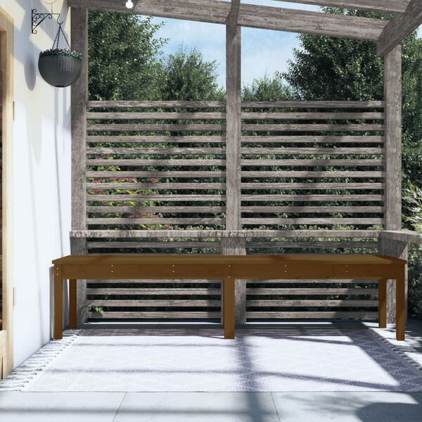 vidaXL Banc de jardin &agrave; 2 places marron miel 203,5x44x45cm bois de pin