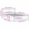 vidaXL Cadre de lit avec t&ecirc;te de lit Naturel 140 x 190 cm Pin massif