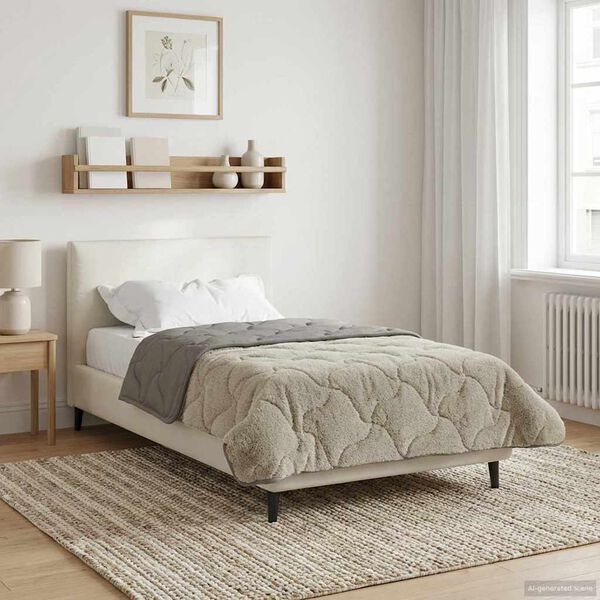 vidaXL Duvet d'hiver Matelass&eacute; Gris clair 135 x 200 cm