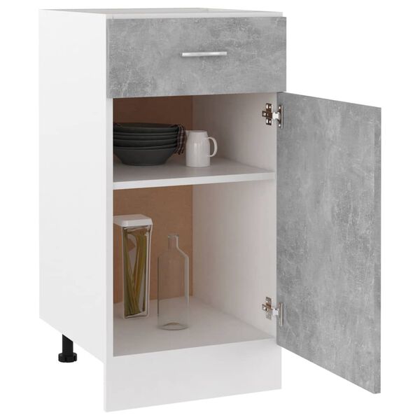 vidaXL Armoire de plancher à tiroir Gris béton Bois d’ingénierie