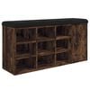 vidaXL Banc &agrave; chaussures ch&ecirc;ne fum&eacute; 102x32x50 cm bois d'ing&eacute;nierie