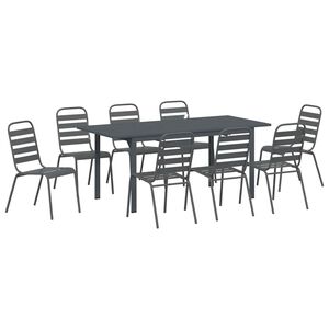 vidaXL Ensemble de salle &agrave; manger pour jardin 9 pcs Anthracite