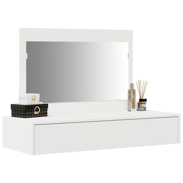 vidaXL Table de Toilette Blanc 100 x 40 x 70 cm Bois d'ing&eacute;nierie