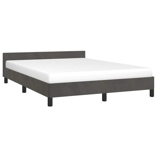 vidaXL Cadre de lit sans matelas gris fonc&eacute; 140x200 cm velours