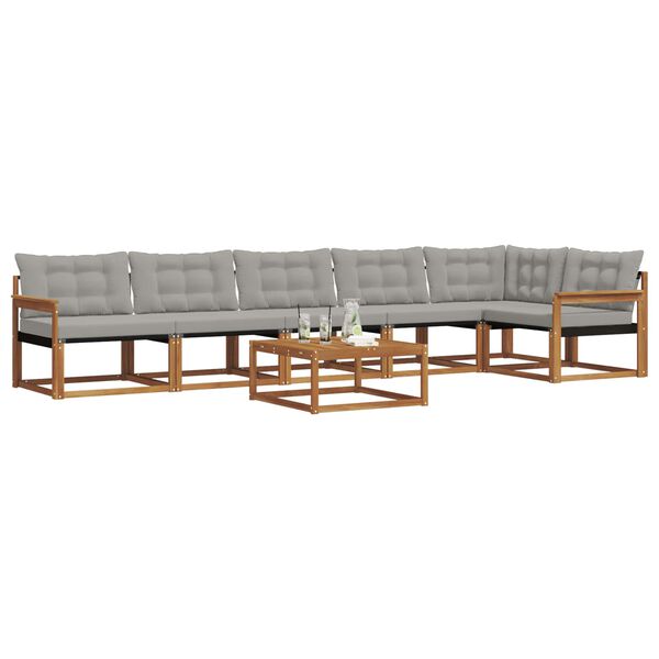 vidaXL Ensemble de canap&eacute;s d'ext&eacute;rieur 7 pcs Gris Naturel et Clair