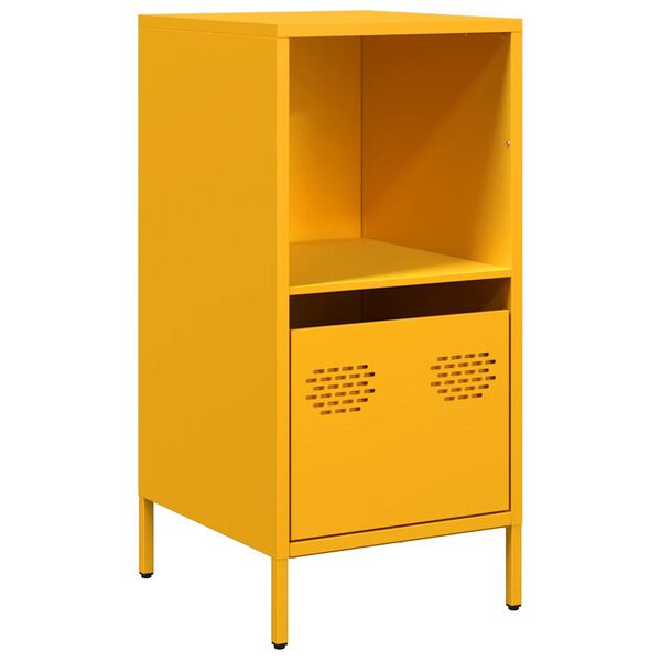 vidaXL Buffet jaune moutarde 35x39x73,5 cm acier lamin&eacute; &agrave; froid