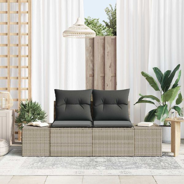 vidaXL Canapé de jardin Gris 123 x 62 x 69 cm polyrotin