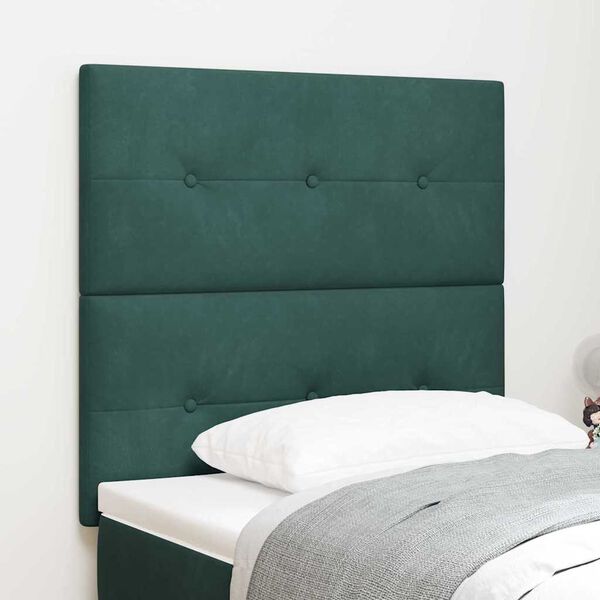 vidaXL Tête de lit avec tête de lit Vert foncé 80 cm Cuir synthétique