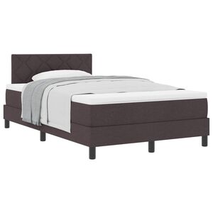 vidaXL Lit &agrave; ressorts avec matelas Marron fonc&eacute; 120 x 190 cm tissu