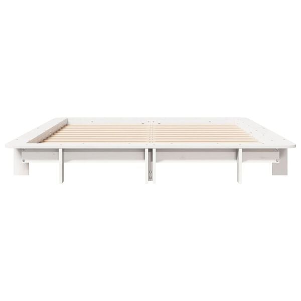 vidaXL Cadre de lit sans matelas blanc 120x190 cm bois de pin massif
