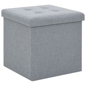 vidaXL Tabouret de rangement pliable Gris clair Faux lin