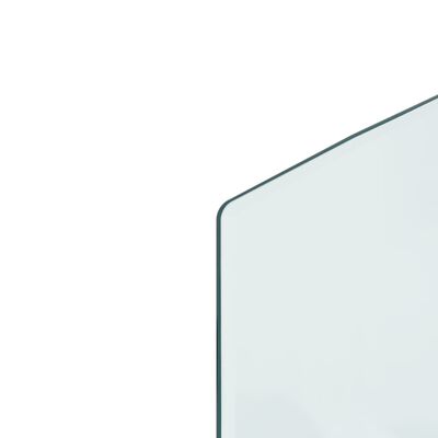 vidaXL Plaque de verre de cheminée Demi-rond 1200x500 mm
