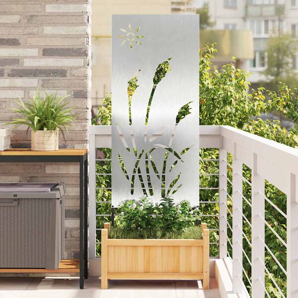 vidaXL &Eacute;cran de confidentialit&eacute; de jardin Fretwork Argent&eacute; 50 x 140 cm