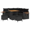 vidaXL Ensemble de canap&eacute; de jardin 8 pc Noir polyrotin