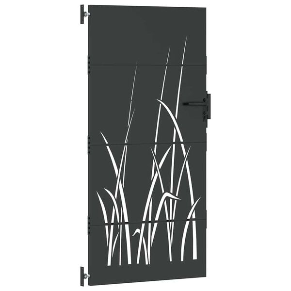 vidaXL Porte de Jardin Noir 85 x 200 cm Acier peint par poudre