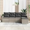 vidaXL Ensemble de canap&eacute; de jardin 5 pcs Gris clair Poly rotin