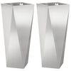 vidaXL Jardini&egrave;re 2 pcs Argent 30 x 30 x 75 cm Acier inoxydable