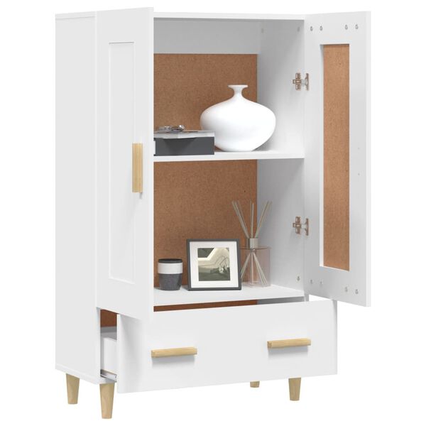 vidaXL Buffet haut Blanc 70x31x115 cm Bois d'ing&eacute;nierie