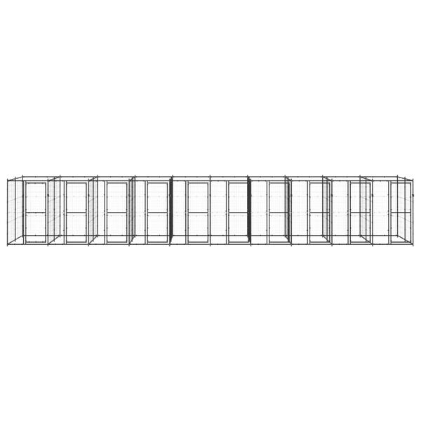 vidaXL Chenil d'extérieur pour chiens Acier 24,2 m²