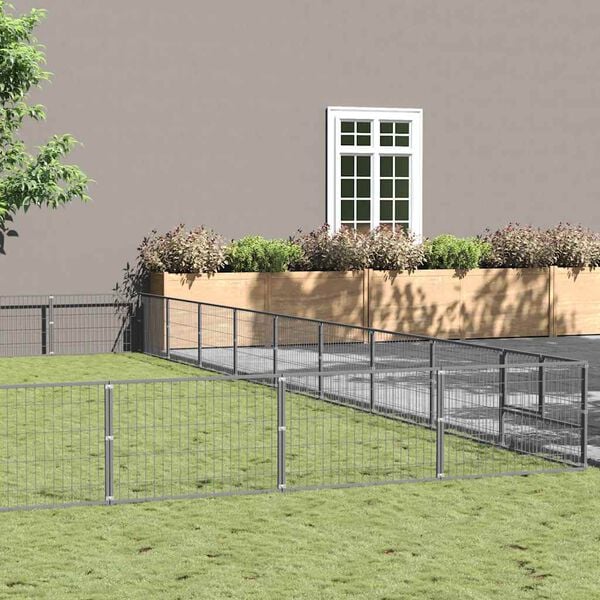 vidaXL Chenil Argent&eacute; 90 m&sup2; Acier