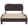 vidaXL Cadre de lit sans matelas Hvar marron fonc&eacute; 100x200 cm tissu