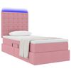 vidaXL Lit avec rangement et LED avec matelas Rose 90 x 200 cm Velours