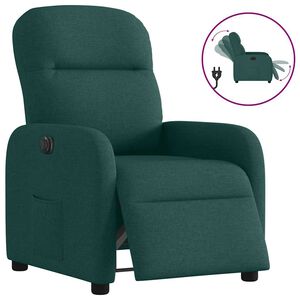 vidaXL Fauteuil inclinable &eacute;lectrique Vert fonc&eacute; Tissu